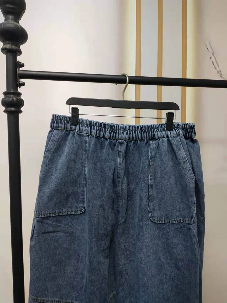 Women' Spring Autumn Loose Big Pocket Jeans