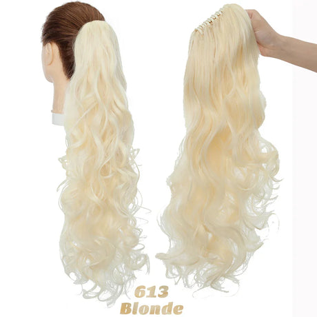 Benehair Synthetic Long Wavy Claw On Ponytail Black