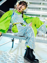 Girls Hip Hop Dancing Clothing Kid Sequins Stitching