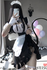 Sexy Nightdress Cute Lace Up Black And White
