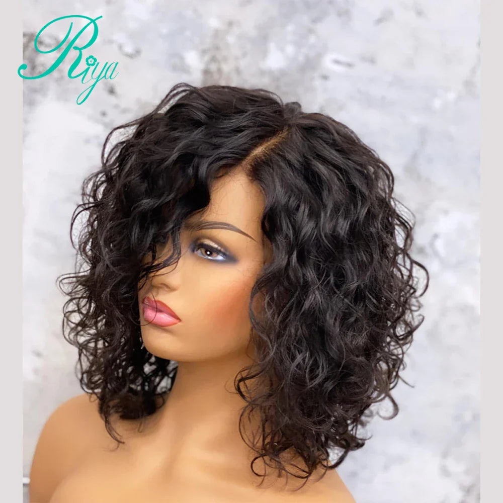 Closure Lace Wig Pixie Short Curly Bob