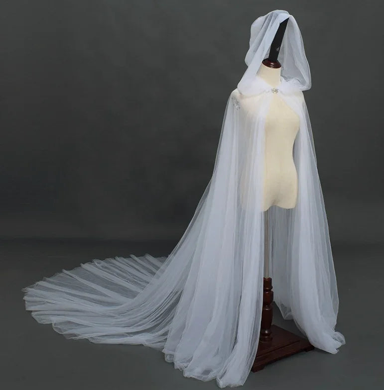 Halloween Costume For Women Hood Tulle Cape Cloak