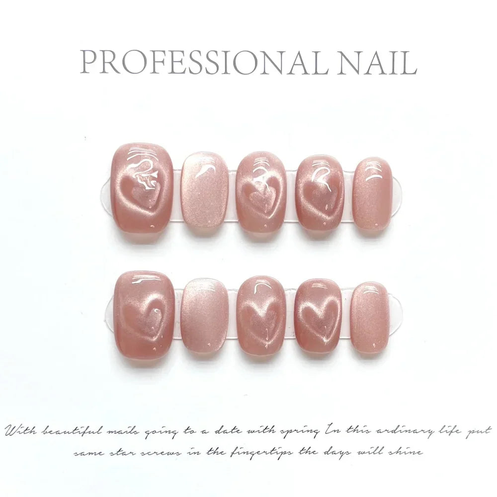 Handmade Kawaii Press On Nails Short Korean Partysu