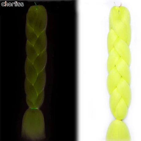 24 Fluorescent Green Jumbo Braids 100g Synthetic Hair Extensions