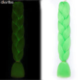 24 Fluorescent Green Jumbo Braids 100g Synthetic Hair Extensions