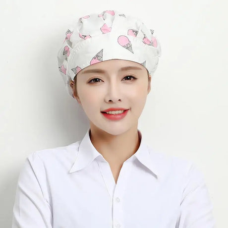 Cute Elastic Kitchen Work Hats Restaurant Breathable Chefs