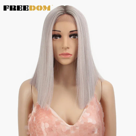 Freedom Synthetic Lace Wig Short Bob Straight Middle