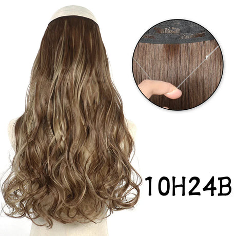 Hair Extensions No Clips Synthetic Fake Hair Ombre