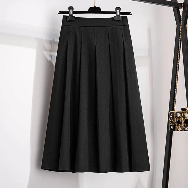 Plus Women's  Summer Loose A-Line Pleated Skirt