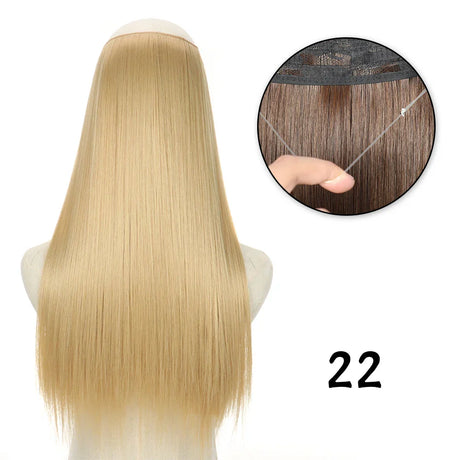 Hair Extensions No Clips Synthetic Fake Hair Ombre