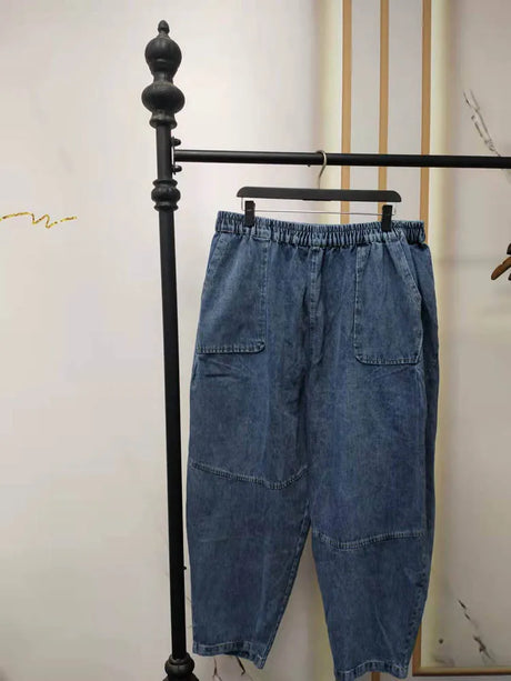 Women' Spring Autumn Loose Big Pocket Jeans