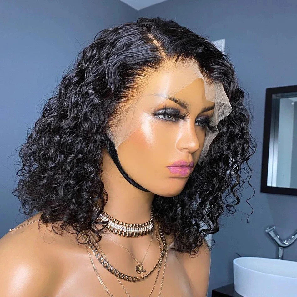 Brazilian Short Curly Bob Lace Front Human Hair