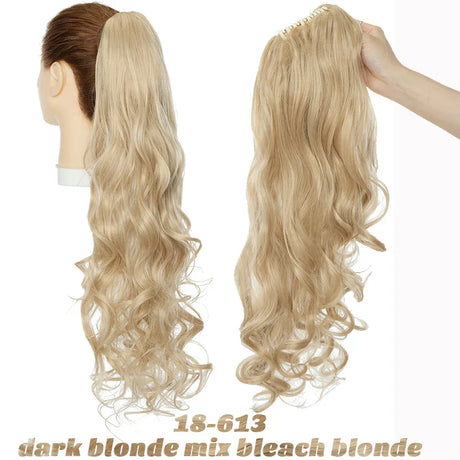 Benehair Synthetic Long Wavy Claw On Ponytail Black