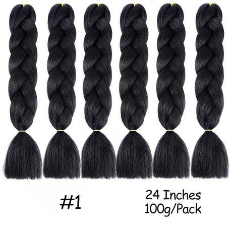 Jumbo Ombre Braids - Black, Brown, Blue, Pink