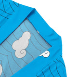 Japanese Style Clouds Print Blue Beach Yukata Women