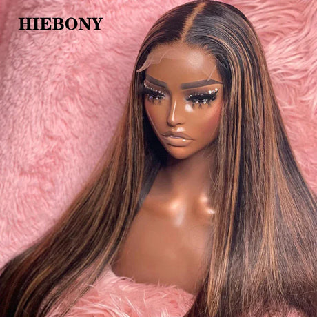 Highlight Straight Lace Front Wig Human Hair