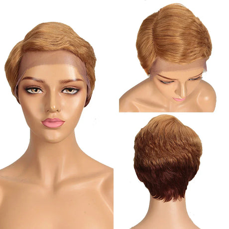 Trueme Short Pixie Cut Lace Wig Colored Brazilian