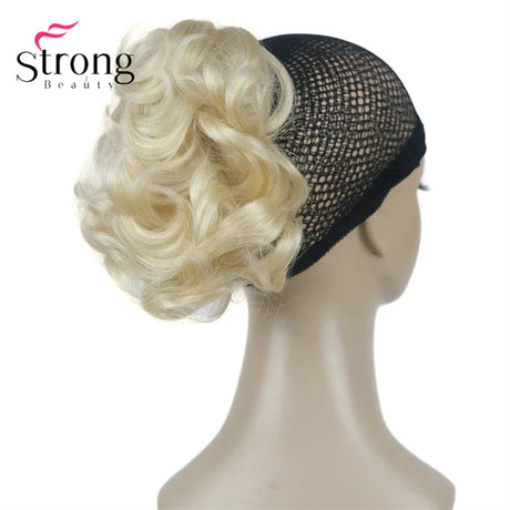 Strongbeauty Silver Short Natural Wave Ponytail Hair Extension