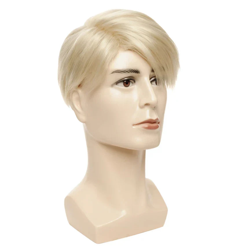 Gres Short Blonde Wigs Men Synthetic Wig Male