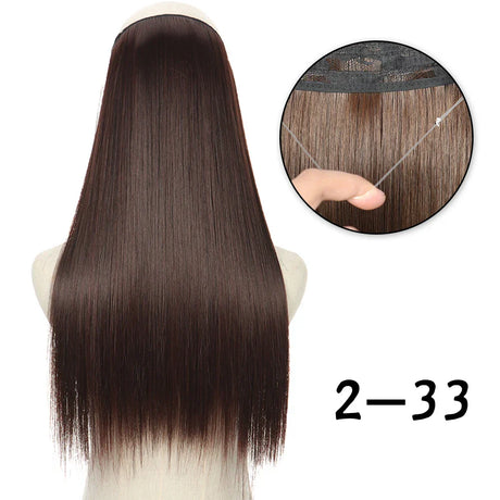 Hair Extensions No Clips Synthetic Fake Hair Ombre