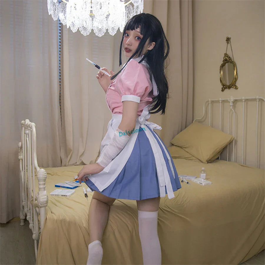 Danganronpa Mikan Tsumiki Cosplay Outfit With Wig Anime