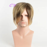 Synthetic Man Wigs Black Short Curly For Men