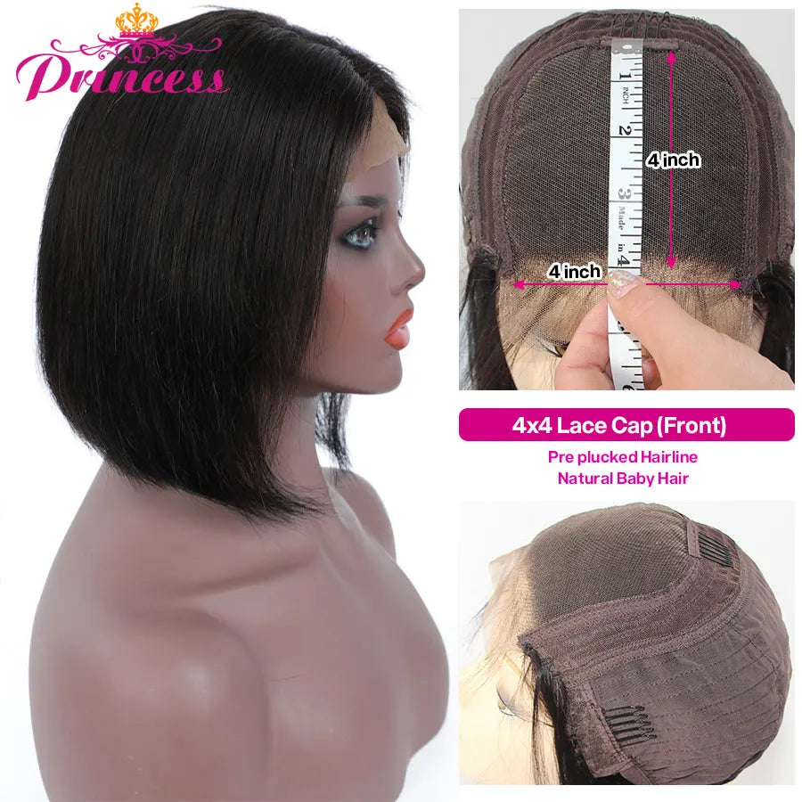 Straight Bob Human Hair Wigs Lace Closure