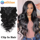 Clip In Hair Extensions Human Hair Brazilian Body