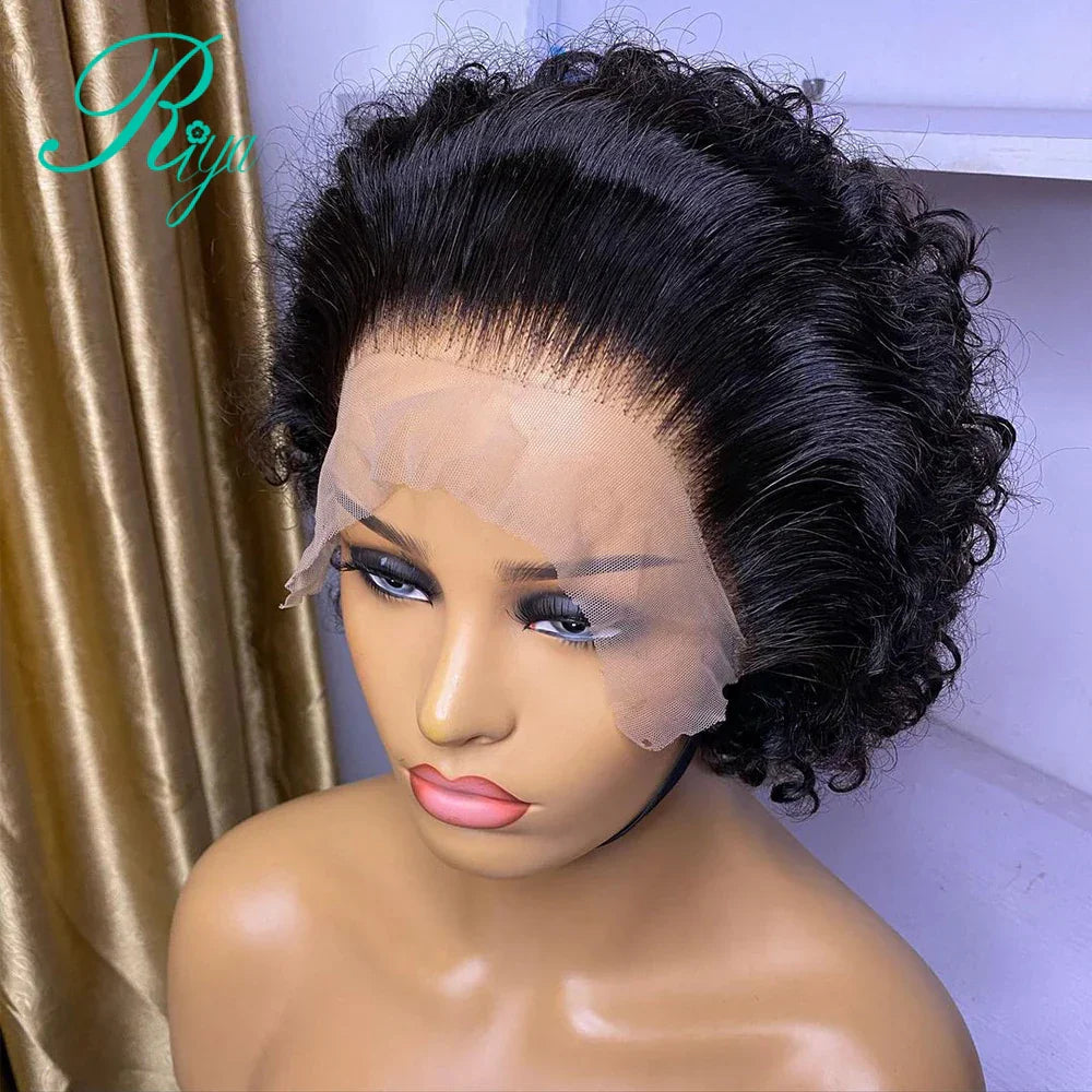Short Pixie Bouncy Curly Bob Cut X Lace