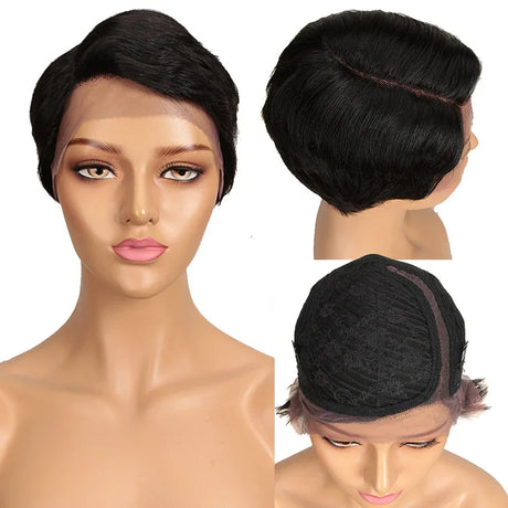 Trueme Short Pixie Cut Lace Wig Colored Brazilian