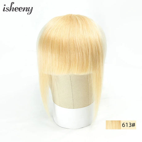 Isheeny Human Hair Bangs Clips In Black Blunt