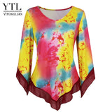 Yitonglian Trending Style Women Blouse Summer Round Neck