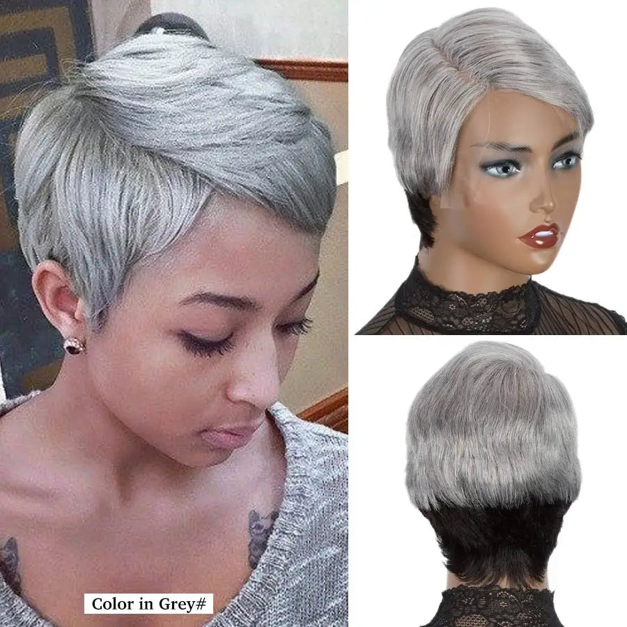 Rebecca Short Bob Wig Pixie Cut Wig Straight