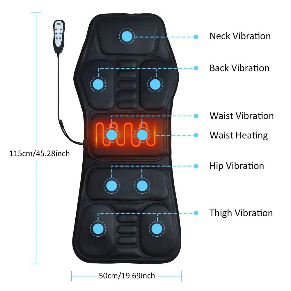 Heating Full Body Massager Cushion Shiatsu Electric Back