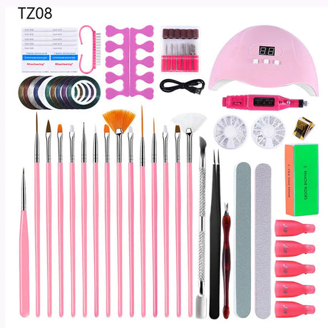 Manicure Set W Uv Led Lamp Dryer With