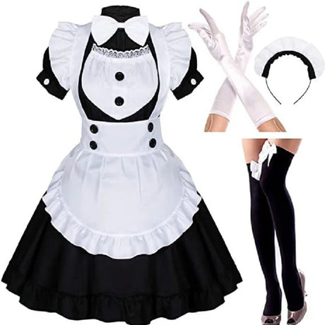 Black White Cat Maid Outfit Cosplay Sexy