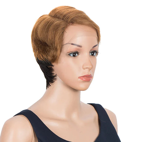 Trueme Short Pixie Cut Lace Wig Colored Brazilian