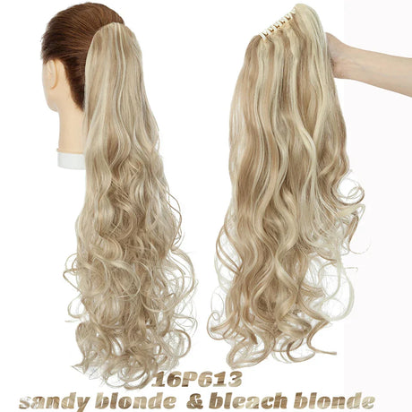 Benehair Synthetic Long Wavy Claw On Ponytail Black