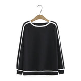 Women' Sweaters Fashion Autumn Jumper Striped Splice Raglan