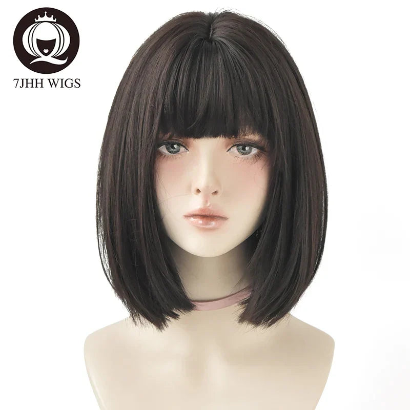 Jhh Wigs Black Short Bob Wig For Girl