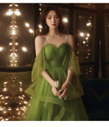 Short Emerald Green Graduation Dress with Ruffles