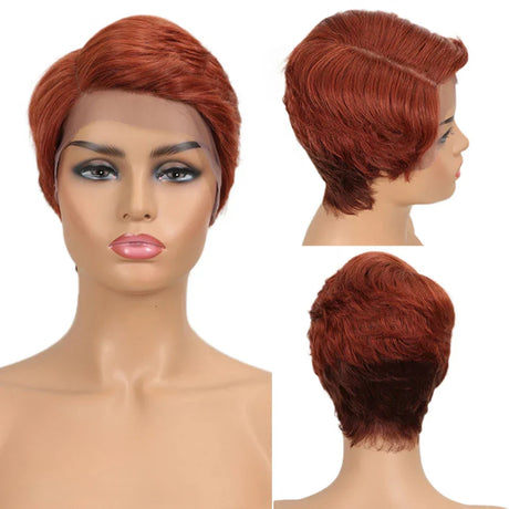 Trueme Short Pixie Cut Lace Wig Colored Brazilian