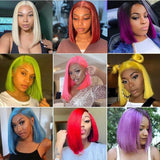 Sleek Ginger Orange Lace Front Short Bob Wigs