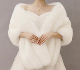 High Quality Faux Fur Wedding Shawl Soft Thick