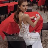 High Quality Spaghetti Straps Wedding Dresses V-Neck Backless