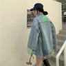 High Street Fashion Oversized Denim Jacket Women Korean