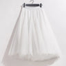 High Waist Solid Midi Pleated Tulle Skirt A-Line