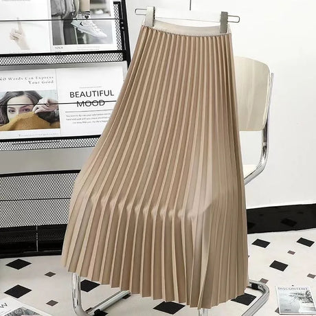 Hirsionsan Pleated Skirts Women Autumn New Korean Fashion