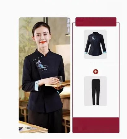 Hotel Attendant Work Clothes Short Sleeve Chinese Restaurant