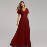 Icclek New Style Women V-Neck Chiffon Dress Wedding